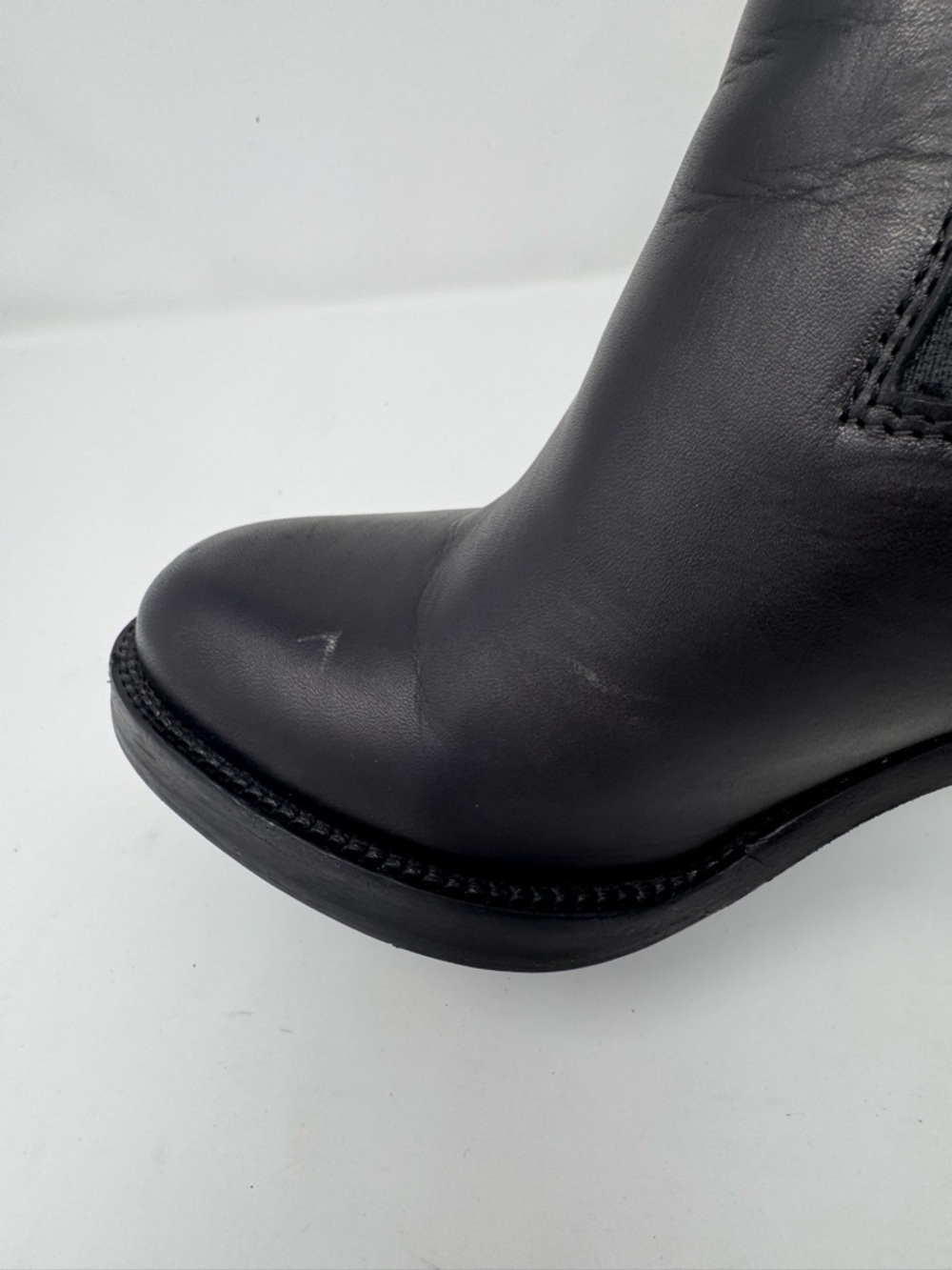 Acne Studios Size 39 US 9 Star Leather Heeled Black Chelsea Ankle Boots - Picture 10 of 14